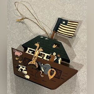 Noah’s Ark Hand Painted Wooden Christmas Ornament Decoration